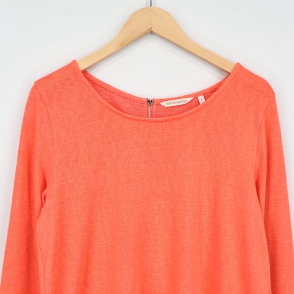 Soft Surroundings Audley Back Zipper Knit Tunic Sweater In Coral Size Large - Picture 3 of 8